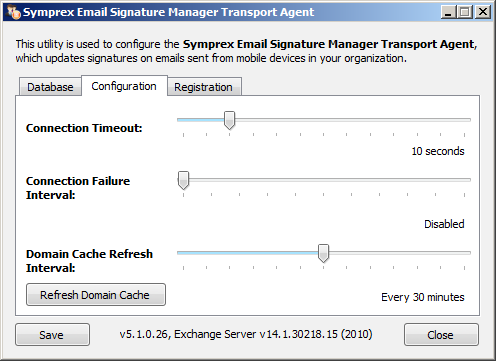 Configuration Utiltiy - Configuration Page