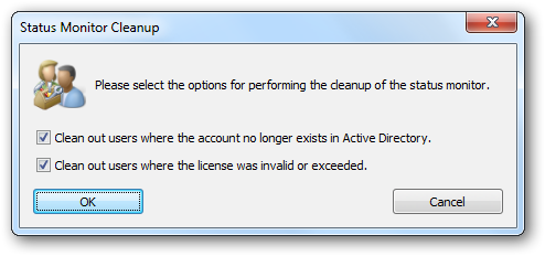 Status Monitor Cleanup Dialog