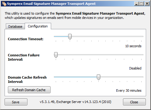 Configuration Utiltiy - Configuration Page