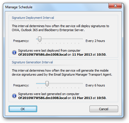 Manage Schedule Dialog