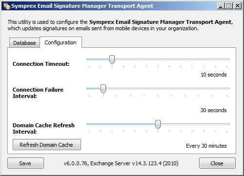 Configuration Utiltiy - Configuration Page