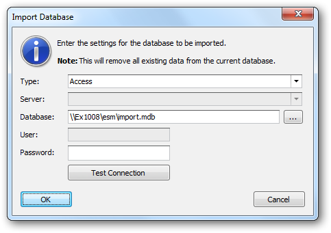 Import Database Dialog