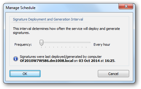 Manage Schedule Dialog