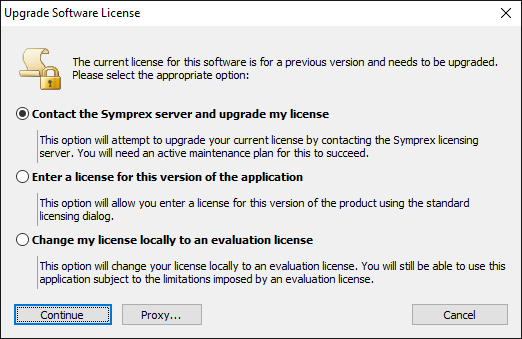 Upgrade License Dialog