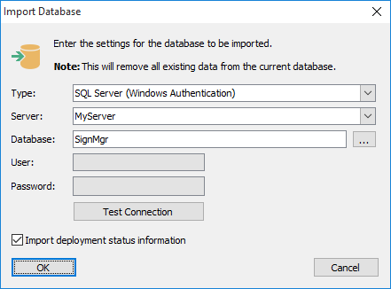 Import Database Dialog