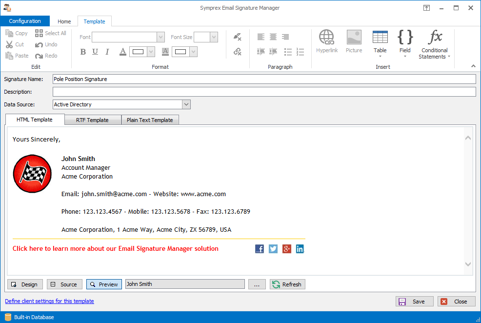 Email Signature Manager Overview