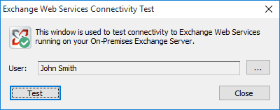 On-Premises Connectivity Test Dialog