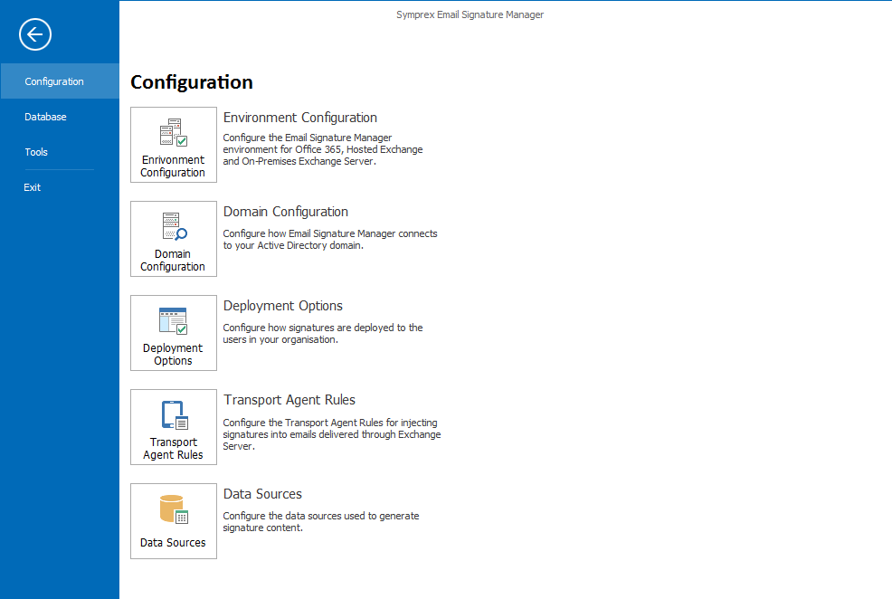 Main Application Window - Configuration Page