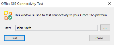 Office 365 Connectivity Test Dialog