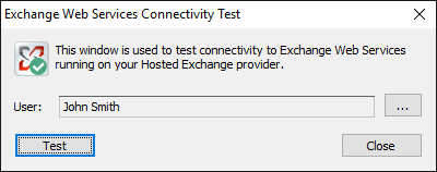 Hosted Exchange Connectivity Test Dialog