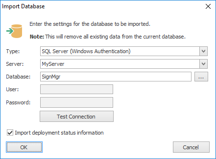 Import Database Dialog