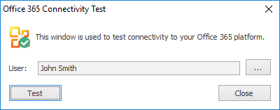 Office 365 Connectivity Test Dialog