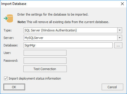 Import Database Dialog