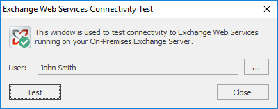 EWS Connectivity Test Dialog