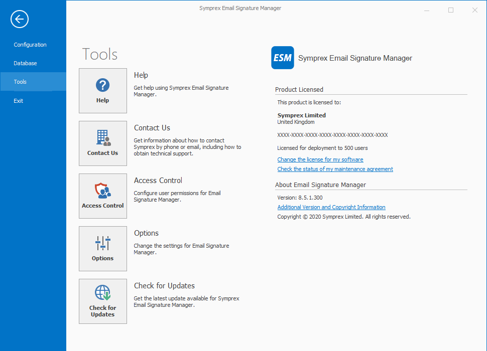 Main Application Window - Tools Page