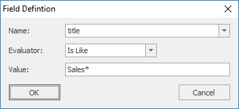 Field Definition Dialog