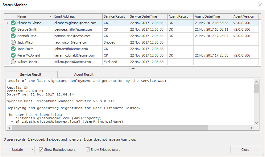 Status Monitor Dialog