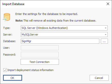 Import Database Dialog