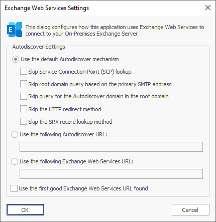 On-Premises Settings Dialog