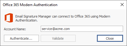 Office 365 Modern Authentication