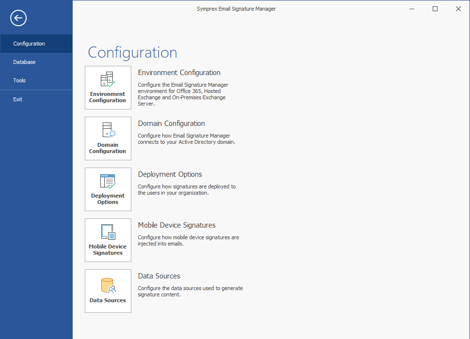 Main Application Window - Configuration Page
