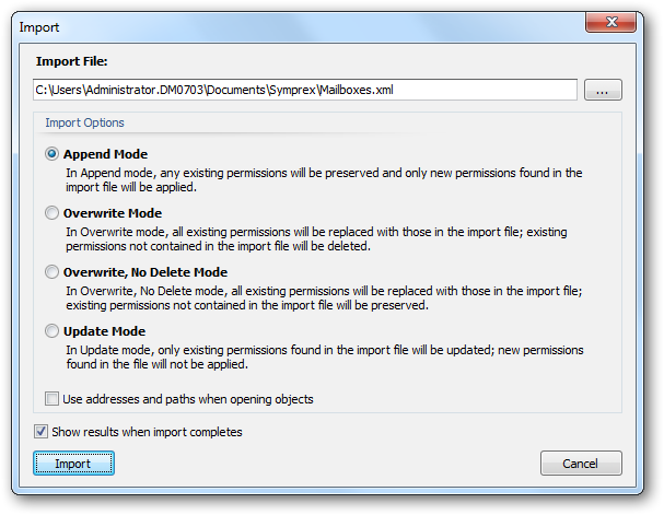 Import Dialog