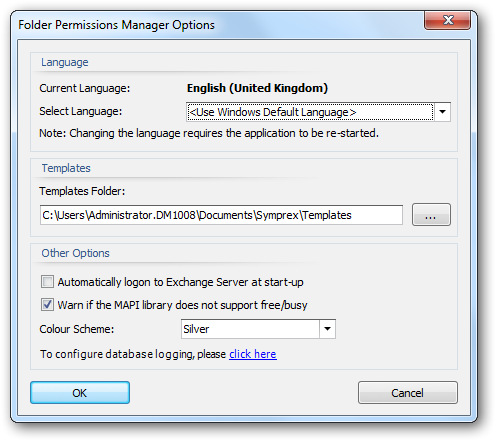 Options Dialog
