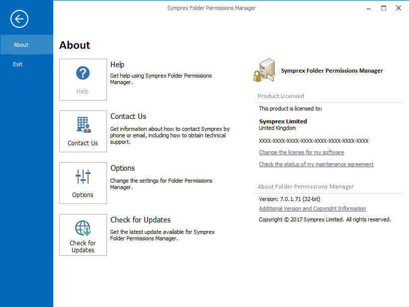 Main Application Window - About Page