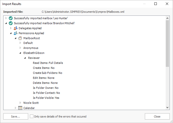 Import Results Dialog