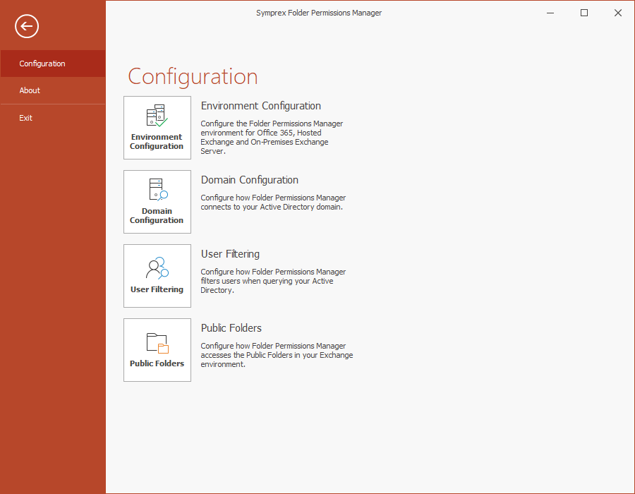 Main Application Window - Configuration Page