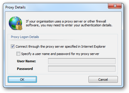 Proxy Dialog