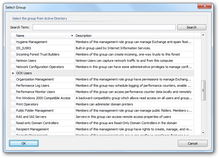 Select Group Dialog