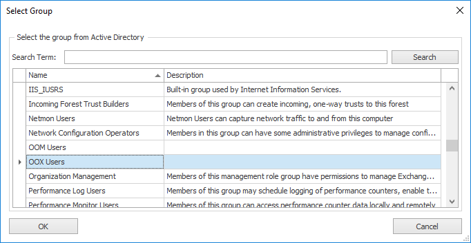 Select Group Dialog