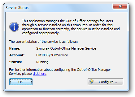 Service Status Dialog