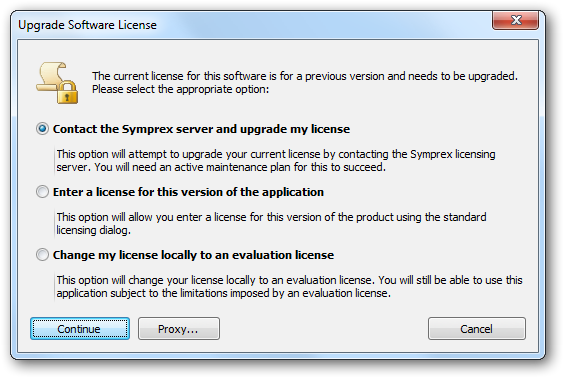 Upgrade License Dialog